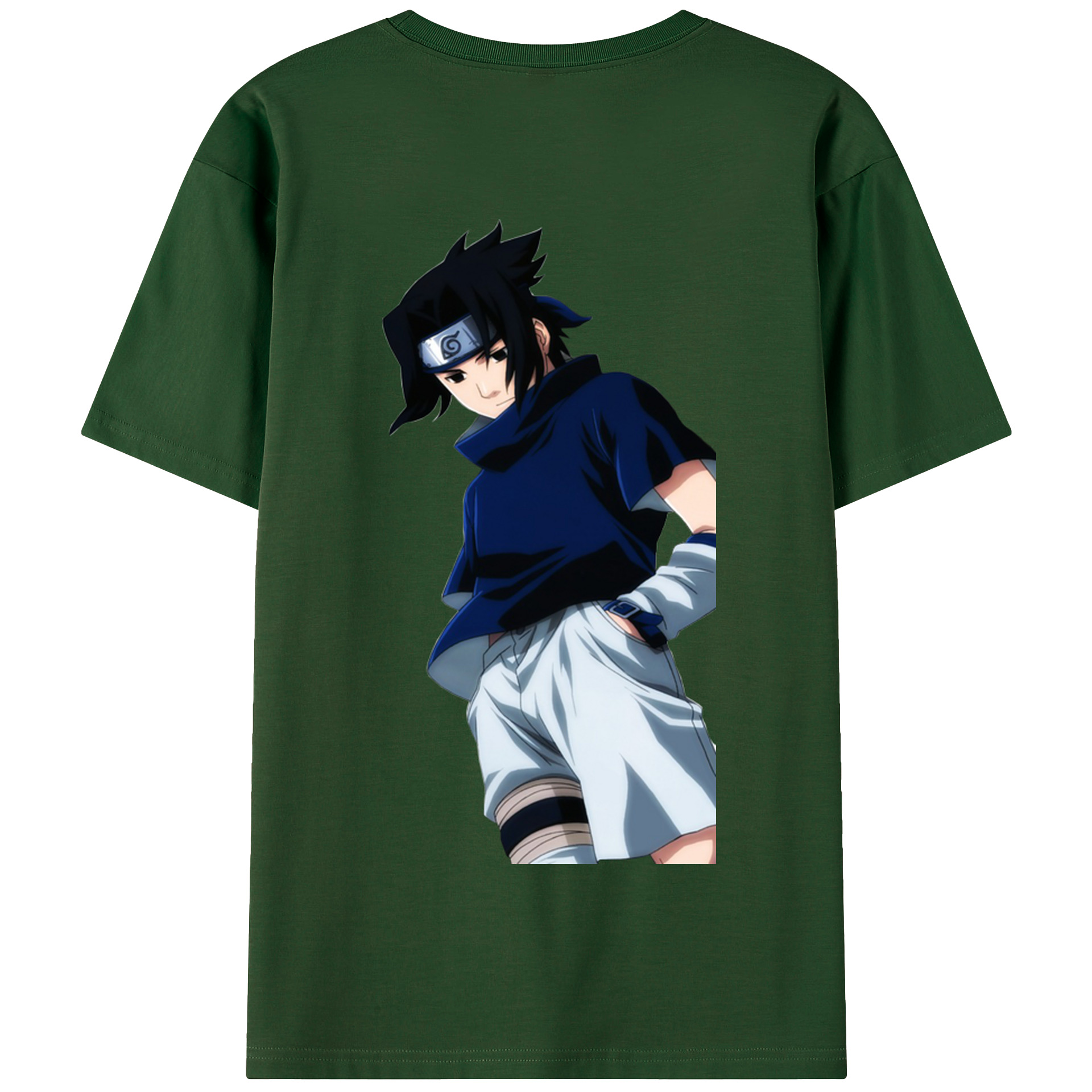 （画像用） NARUTO -ナルト- うちは サスケ Uchiha Sasuke 綿100％半袖Tシャツ（背面プリント）